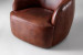 Demo - Tayson Leather Swivel Armchair - Mocha Demo Clearance - 2