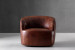 Demo - Tayson Leather Swivel Armchair - Mocha Demo Clearance - 3