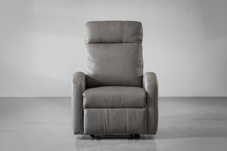 Demo - Benton Leather Rocker Recliner - Grey Demo Clearance - 1