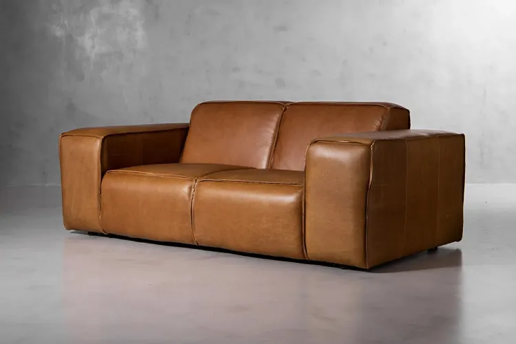 Demo - Jagger 2-Seater Leather Couch - Desert Tan Demo Clearance - 2