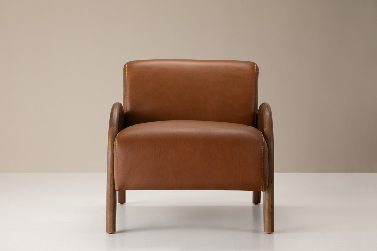 Demo - Duneveil Leather Armchair - Burnt Tan Demo Clearance - 1