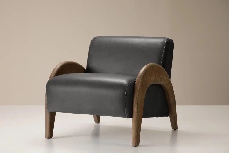 Demo - Duneveil Leather Armchair - Charcoal Demo Clearance - 1