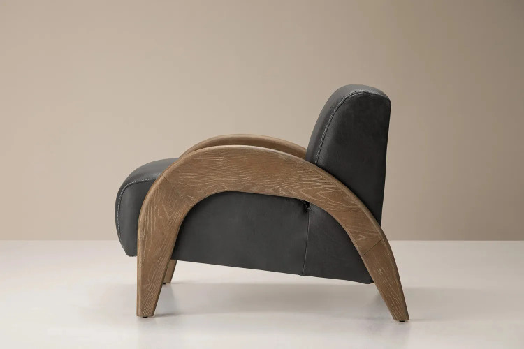 Demo - Duneveil Leather Armchair - Charcoal Demo Clearance - 1