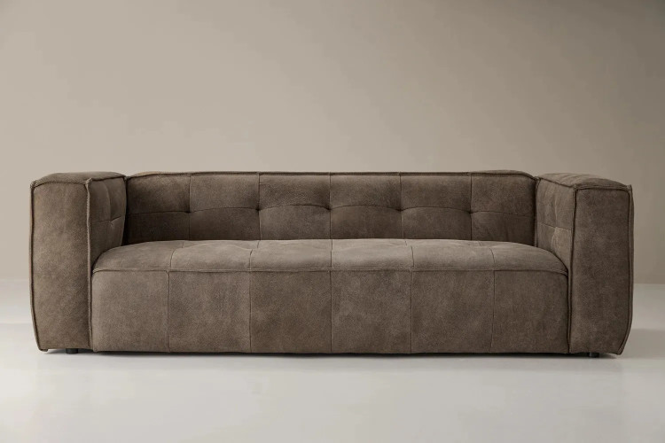 Demo - Brenvor 3 Seater Leather Couch-Dune Demo Clearance - 1
