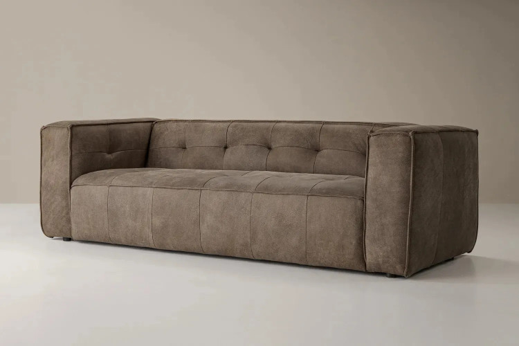 Demo - Brenvor 3 Seater Leather Couch-Dune Demo Clearance - 1