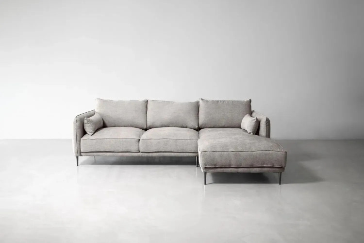 Demo - Ottavia L-Shape Couch - Stone Demo Clearance - 1