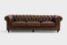 Demo - Jefferson Chesterfield 3-Seater Leather Couch - Vintage Brown Demo Clearance - 1