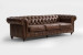 Demo - Jefferson Chesterfield 3-Seater Leather Couch - Vintage Brown Demo Clearance - 2