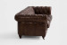 Demo - Jefferson Chesterfield 3-Seater Leather Couch - Vintage Brown Demo Clearance - 3