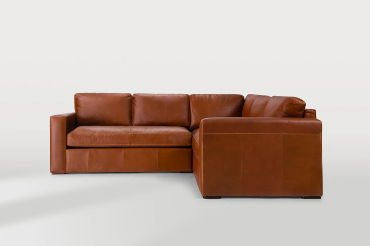 Demo - Archer Leather Corner Couch - Burnt Tan Demo Clearance - 1