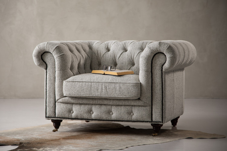 Jefferson Chesterfield Armchair - Dove Grey Armchairs & Lounge Chairs - 1