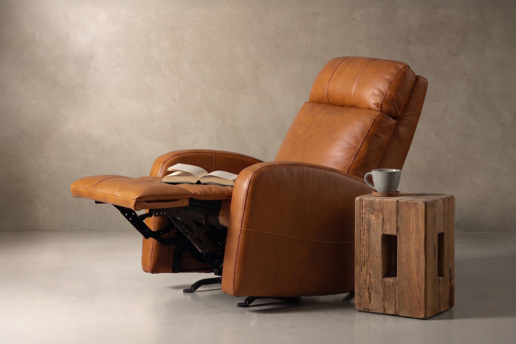 Benton Leather Rocker Recliner - Whiskey Recliner Couches - 1