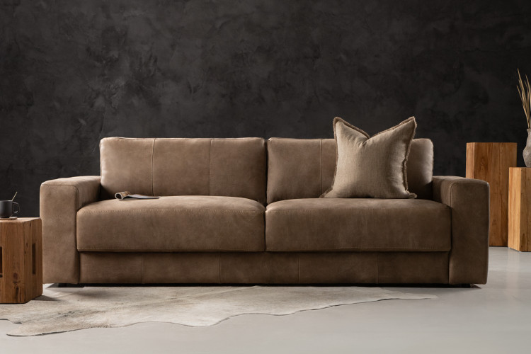 Radcliffe 4 -Seater Leather Couch - Dune Home - 1