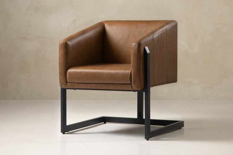 Elson Leather Dining Chair - Dawn Tan Dining Room Furniture - 1