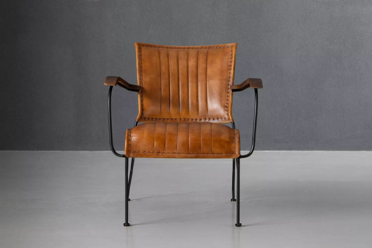 Demo - Jolie Leather Armchair - Burnt Tan Demo Clearance - 1