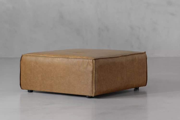 Demo - Jagger Leather Ottoman-Sahara Home - 1