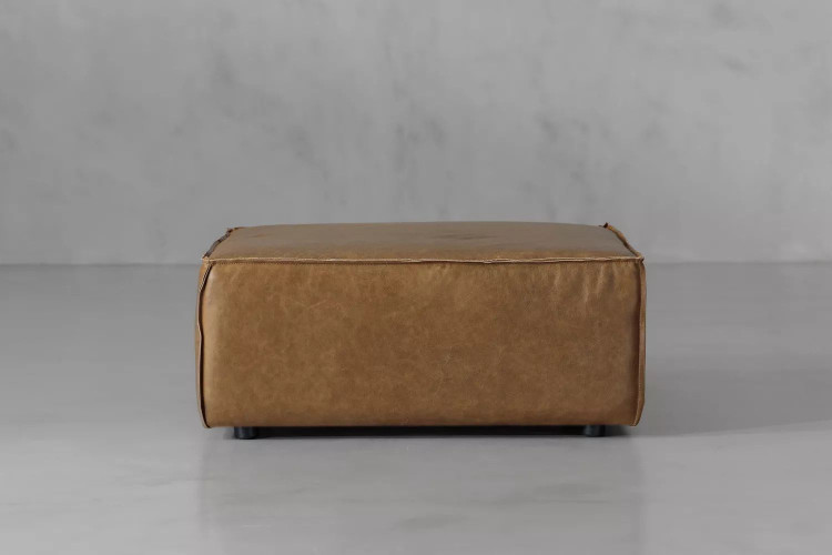 Demo - Jagger Leather Ottoman-Sahara Home - 1