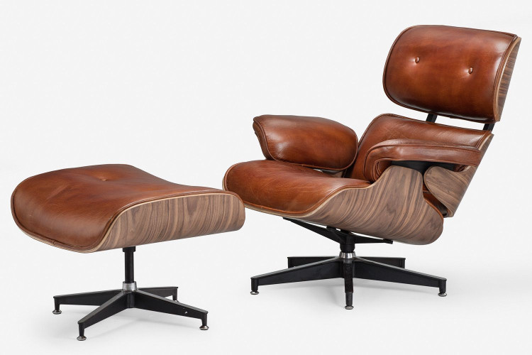 Demo - Snowden Leather Lounge Chair  - Tan Demo Clearance - 1