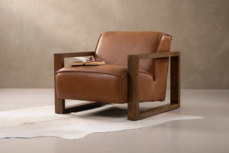 Rexton Leather Armchair - Whiskey Chairs - 1