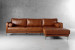 Demo - Hayden Leather L-Shape Couch - Burnt Tan Demo Clearance - 1