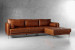Demo - Hayden Leather L-Shape Couch - Burnt Tan Demo Clearance - 2