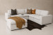 Bexley Leather Grand Corner Couch Set with Ottoman - Pearl Modular Couches - 1