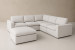 Bexley Leather Grand Corner Couch Set with Ottoman - Pearl Modular Couches - 2