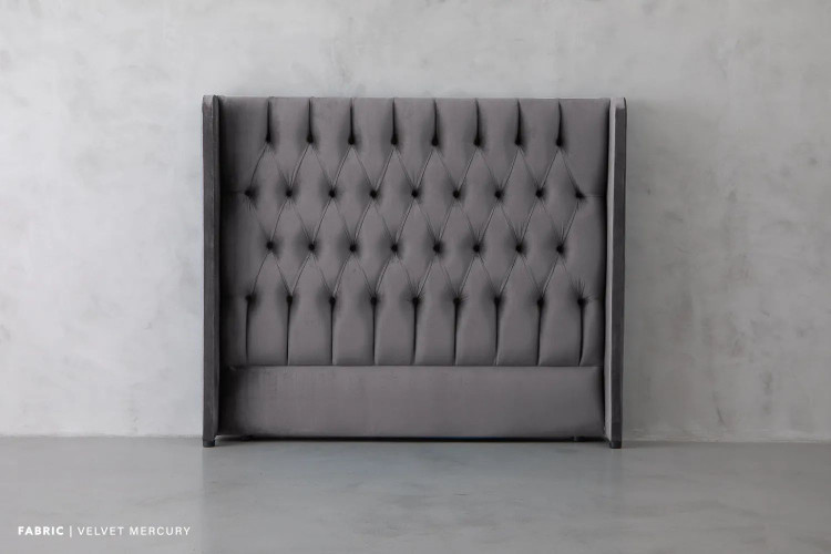 Demo - Genevieve Headboard - 3/4 - Velvet Mercury Demo Clearance - 1