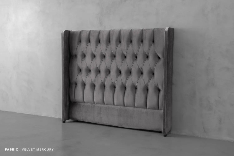 Demo - Genevieve Headboard - 3/4 - Velvet Mercury Demo Clearance - 1