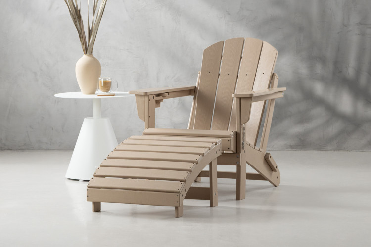 Hampton Patio Lounge Chair & Footrest - Stone Patio Chairs - 1