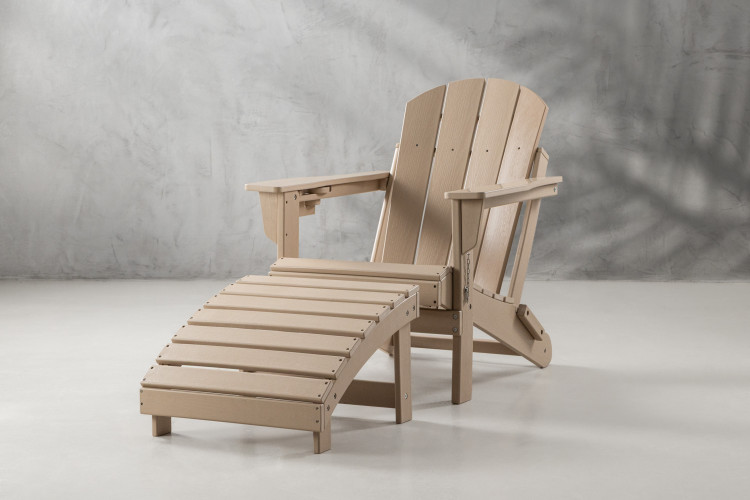 Hampton Patio Lounge Chair & Footrest - Stone Patio Chairs - 1