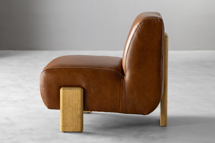 Demo - Takara Leather Chair - Burnt Tan Demo Clearance - 1