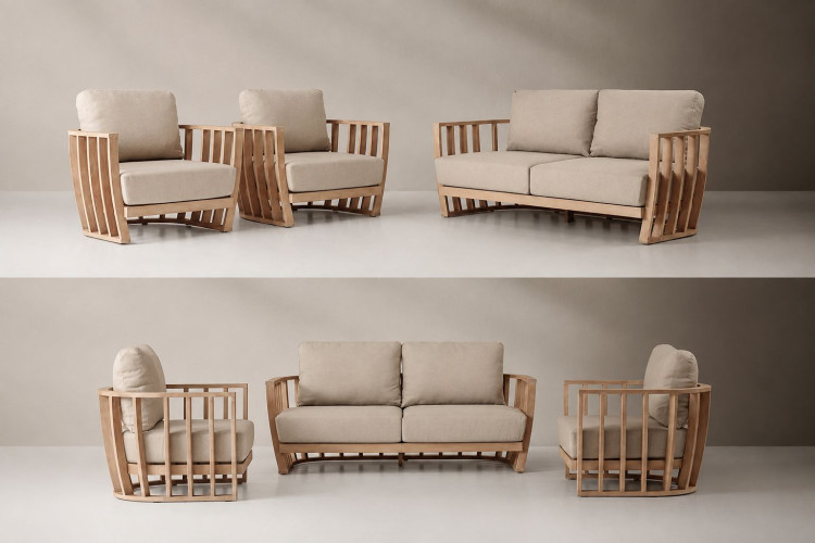 Demo - St Lucia Patio Lounge Set - Taupe Demo Clearance - 1