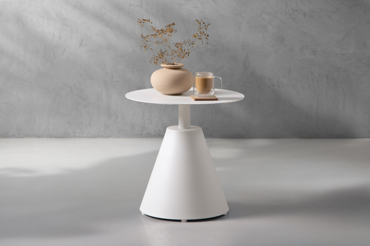 Malia Patio Side Table - White Patio Coffee & Side Tables - 1