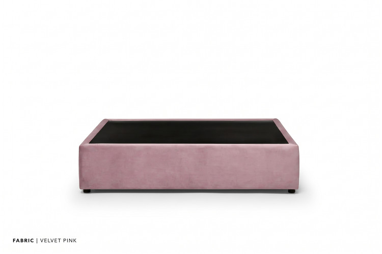 Zoey Bed Base - Double - Velvet Pink Bed Bases - 1