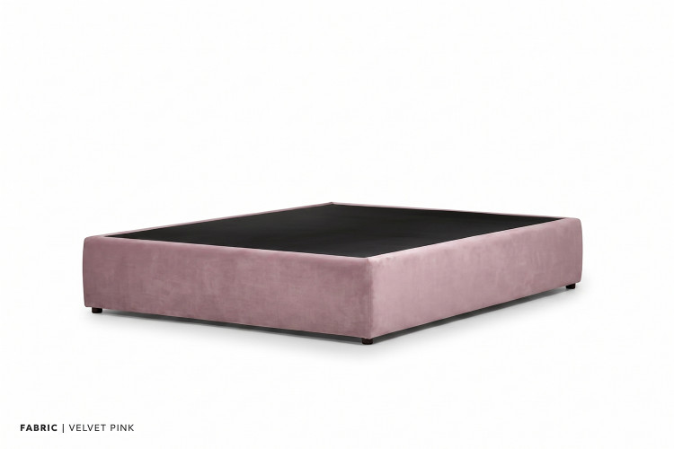Zoey Bed Base - Double - Velvet Pink Bed Bases - 1