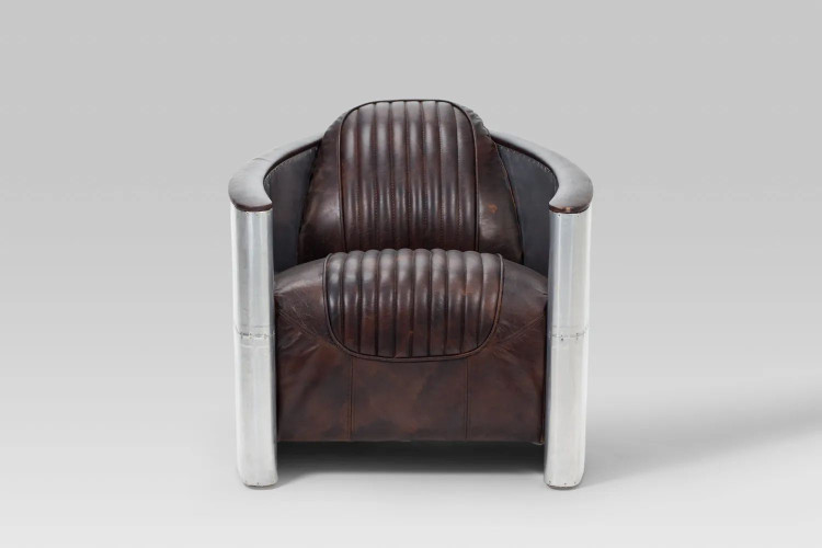 Demo - Hawker Leather Chair - Vintage Brown Home - 1