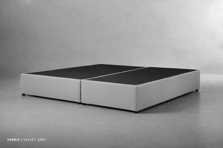 Zoey Bed Base - King XL - Velvet Grey King XL Bed Bases - 1