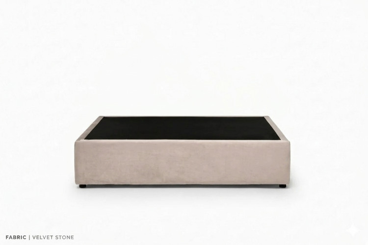 Zoey Bed Base - Queen - Velvet Stone Queen Bed Bases - 1