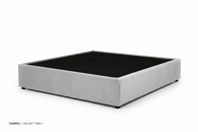Zoey Bed Base - Queen - Velvet Grey Queen Bed Bases - 1