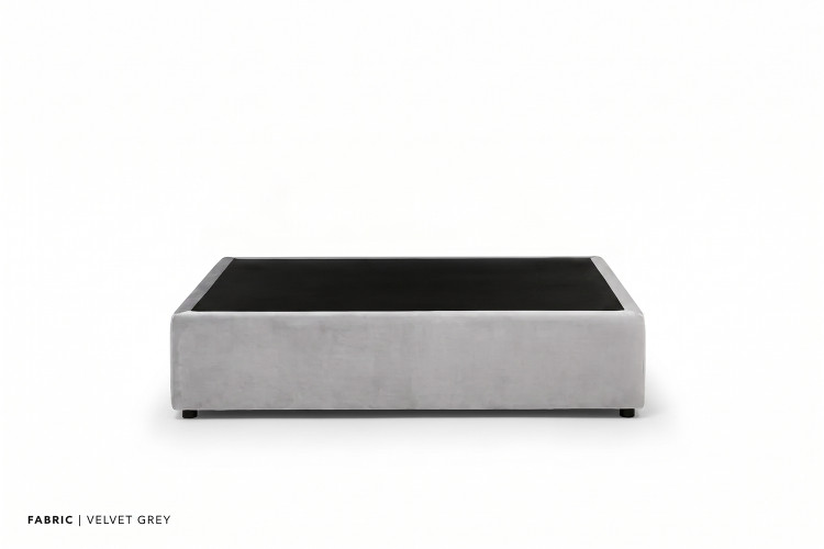 Zoey Bed Base - Queen - Velvet Grey Queen Bed Bases - 1
