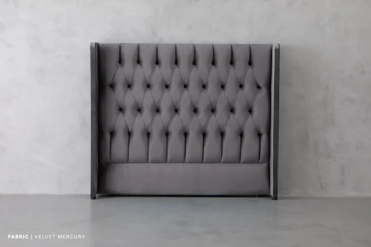 Demo - Genevieve Headboard - Double - Velvet Mercury Demo Clearance - 1