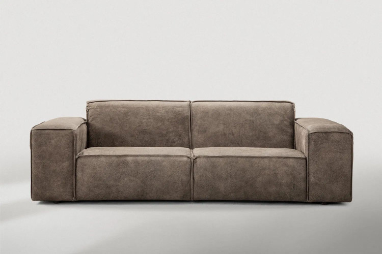 Demo - Jagger 3-Seater Leather Couch -  Dune Demo Clearance - 1