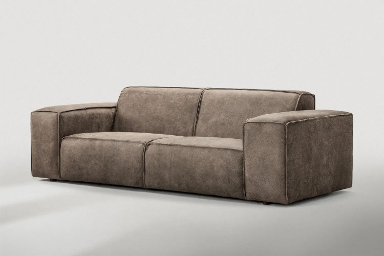 Demo - Jagger 3-Seater Leather Couch -  Dune Demo Clearance - 1