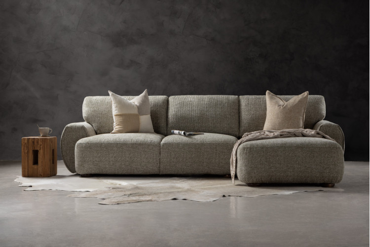 Arden L-Shape Couch - Lunar Olive Home - 1