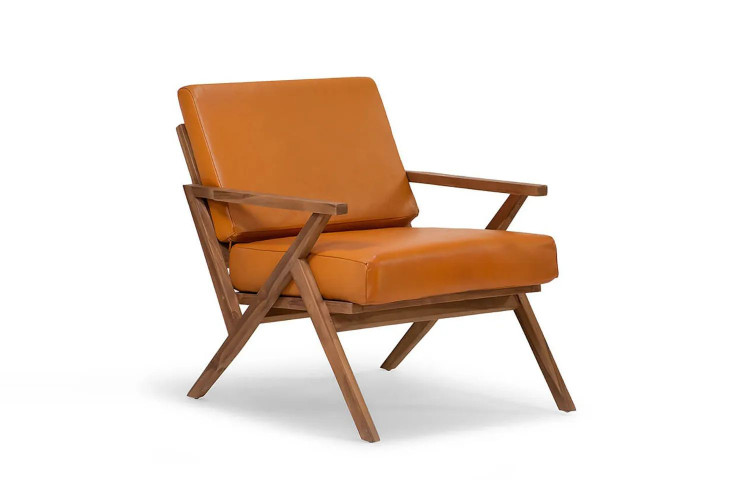 Demo - Salvino Leather Armchair - Tan Demo Clearance - 1