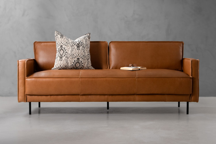 Striderman Leather 3-Seater Couch - Desert Tan 3 - Seater Couches - 1