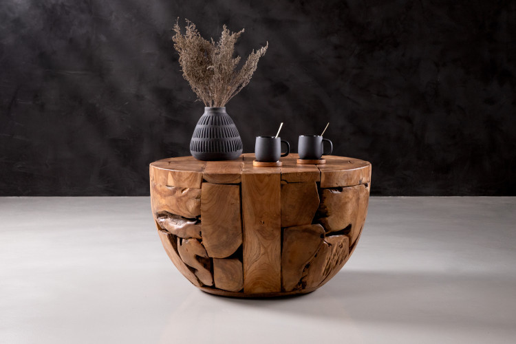 Lyra Teakroot Coffee Table - Semicircle Coffee Tables - 1