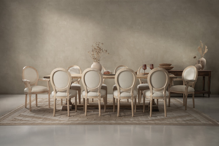 Bordeaux Olivia 10-Seater Dining Set - 2.8m - Stone 8-Seater Dining Sets - 1