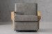 Demo - Elara Leather Swivel Armchair - Graphite Demo Clearance - 2